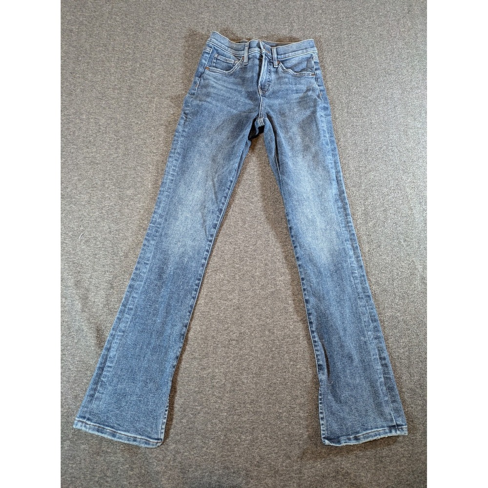 Express Jeans Womens 0 R Boot Cut Mid Rise Medium Wash Skyscraper Stretch 26x31‎